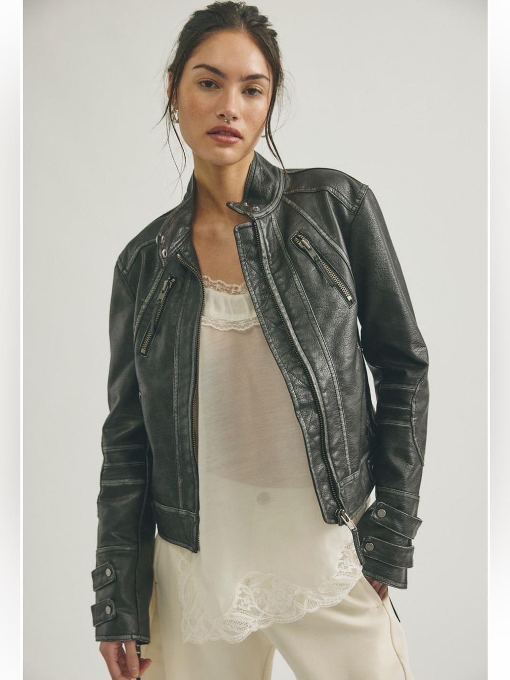 We the Free Jesse Vegan Leather Moto Jacket